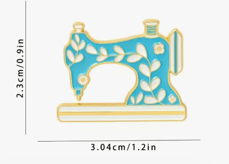 Enamel Sewing Machine Brooch / Pin