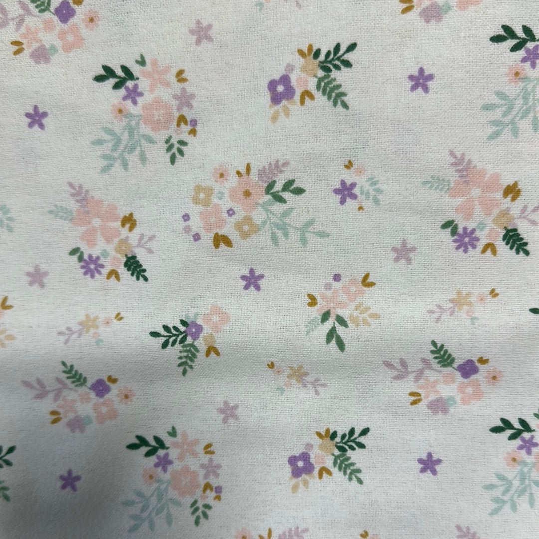Flannel - Soft Floral - White
