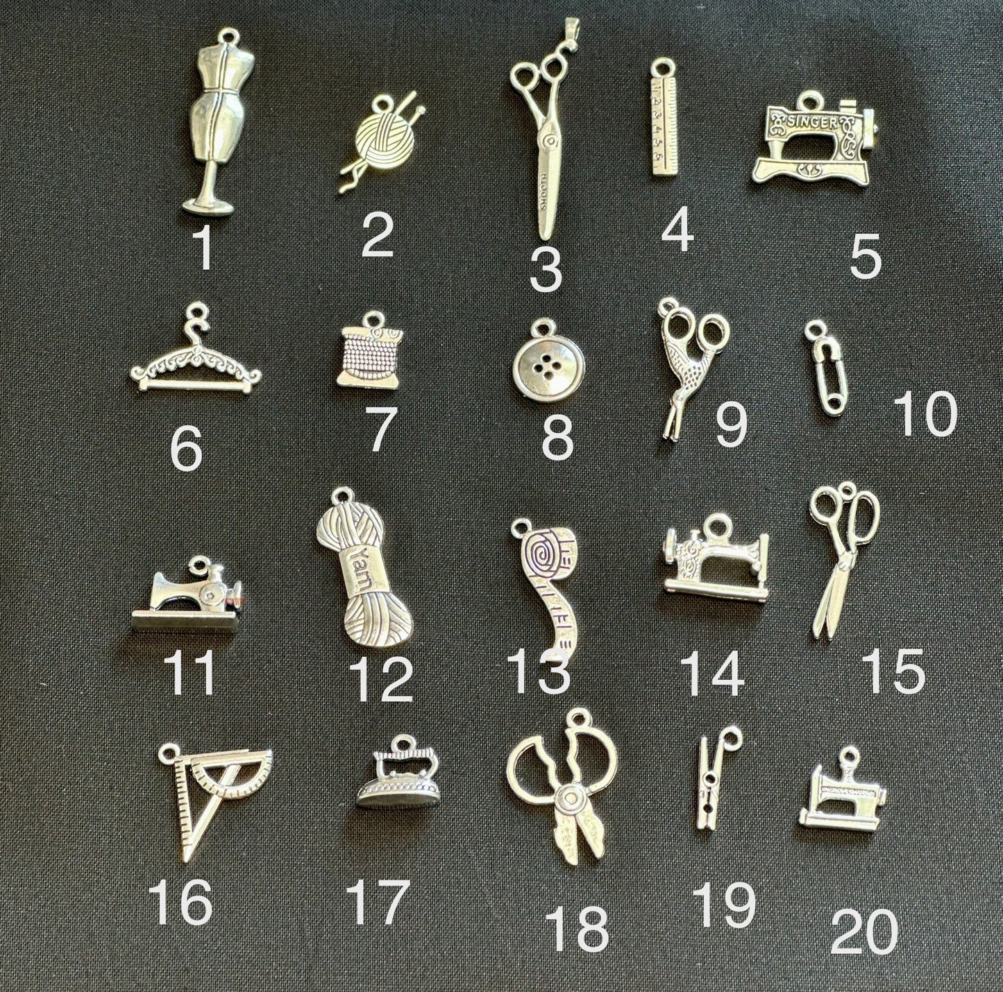 Antique Inspired Sewing Charms for Jewelry Making, Crafting and Journaling