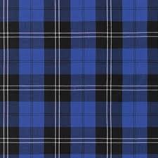 House of Wales Plaid Collection by Robert Kaufman - Cobalt (Blue and Black) - Priced by the half metre