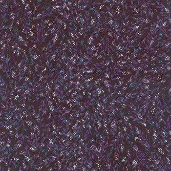 Robert Kaufman Fabrics - Unicorn Meadow - Purple - petit floral/meadow grass- Sold by the half metre