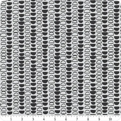 Essex  - Quarry Trail by Anna Graham for Robert Kaufman - Black and White Half Moons