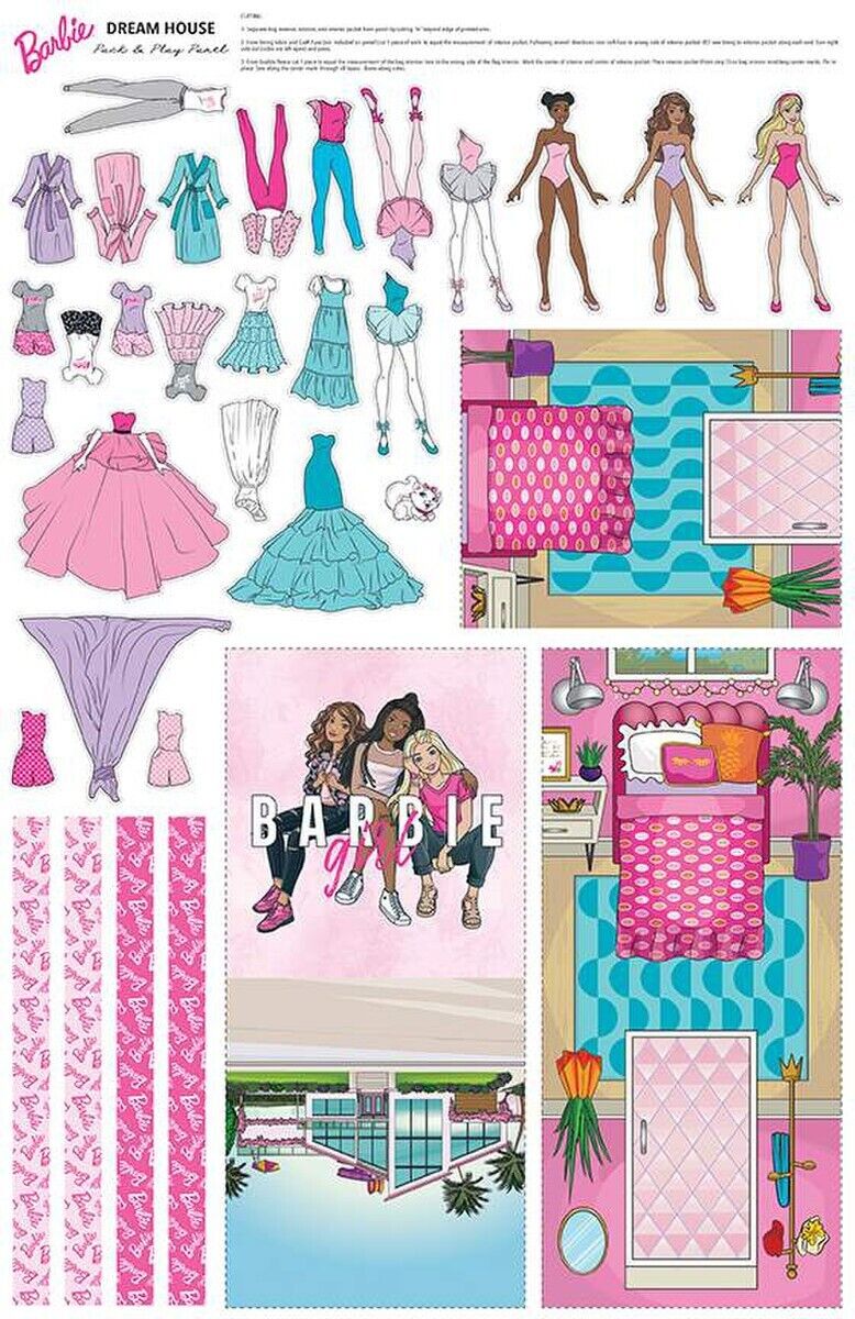 Barbie™ Girl Dream House Pack and Play Felt Panel by Riley Blake