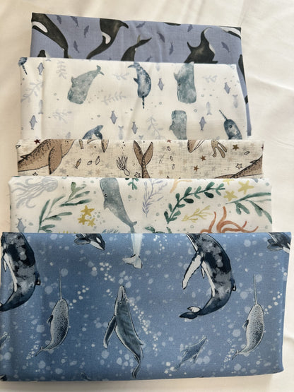 Whales - All the whales  - Fat Quarter Bundle