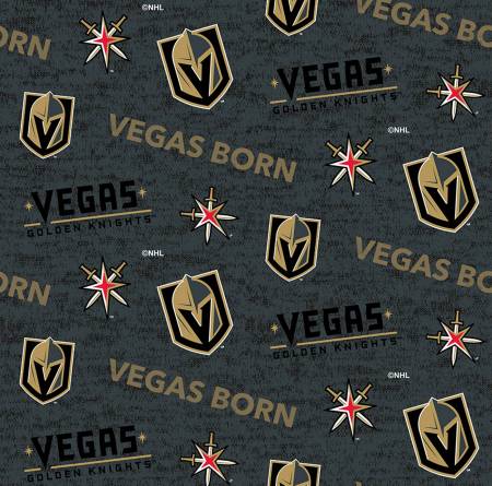 NHL Hockey Teams - NHL  Las Vegas Golden Knights - Quilting Cotton - Per Half Metre