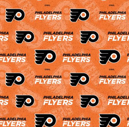 NHL Hockey Teams - NHL Hockey Philadelphia Flyers Tone on Tone Cotton - Per Half Metre