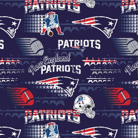 NFL Teams - New England Patriots Cotton  - Per Half Metre