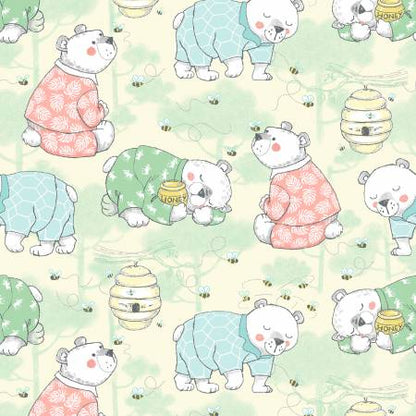 Flannel - Yellow Bears Comfy Flannel - Double Brushed