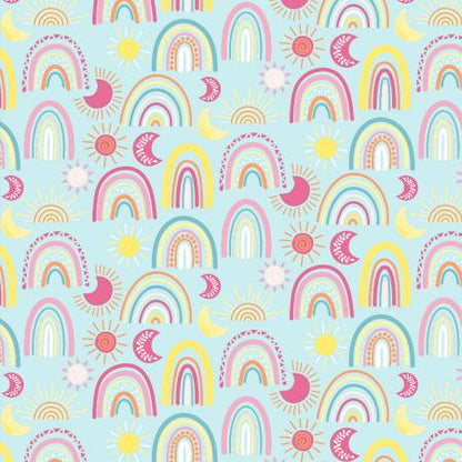 Flannel - 3 Wishes - Friendship Forest - Rainbows and Sunshine - Turquoise