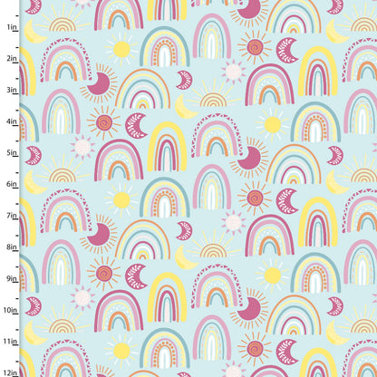 Flannel - 3 Wishes - Friendship Forest - Rainbows and Sunshine - Turquoise