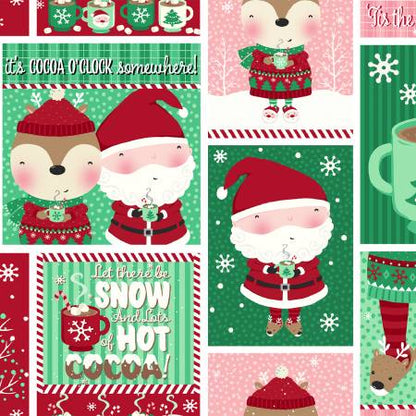 3 Wishes Fabric -  Snow and Hot Cocoa - Cocoa Pal Patch
