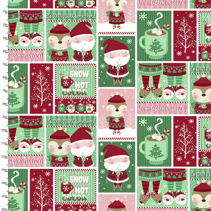 3 Wishes Fabric -  Snow and Hot Cocoa - Cocoa Pal Patch