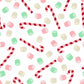 3 Wishes Fabric -  Snow and Hot Cocoa - Candy Canes and Marshmallows