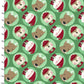 3 Wishes Fabric -  Snow and Hot Cocoa - Tossed Faces - Green
