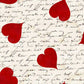 3 Wishes Fabric -  Love Letter and Hearts - Beige