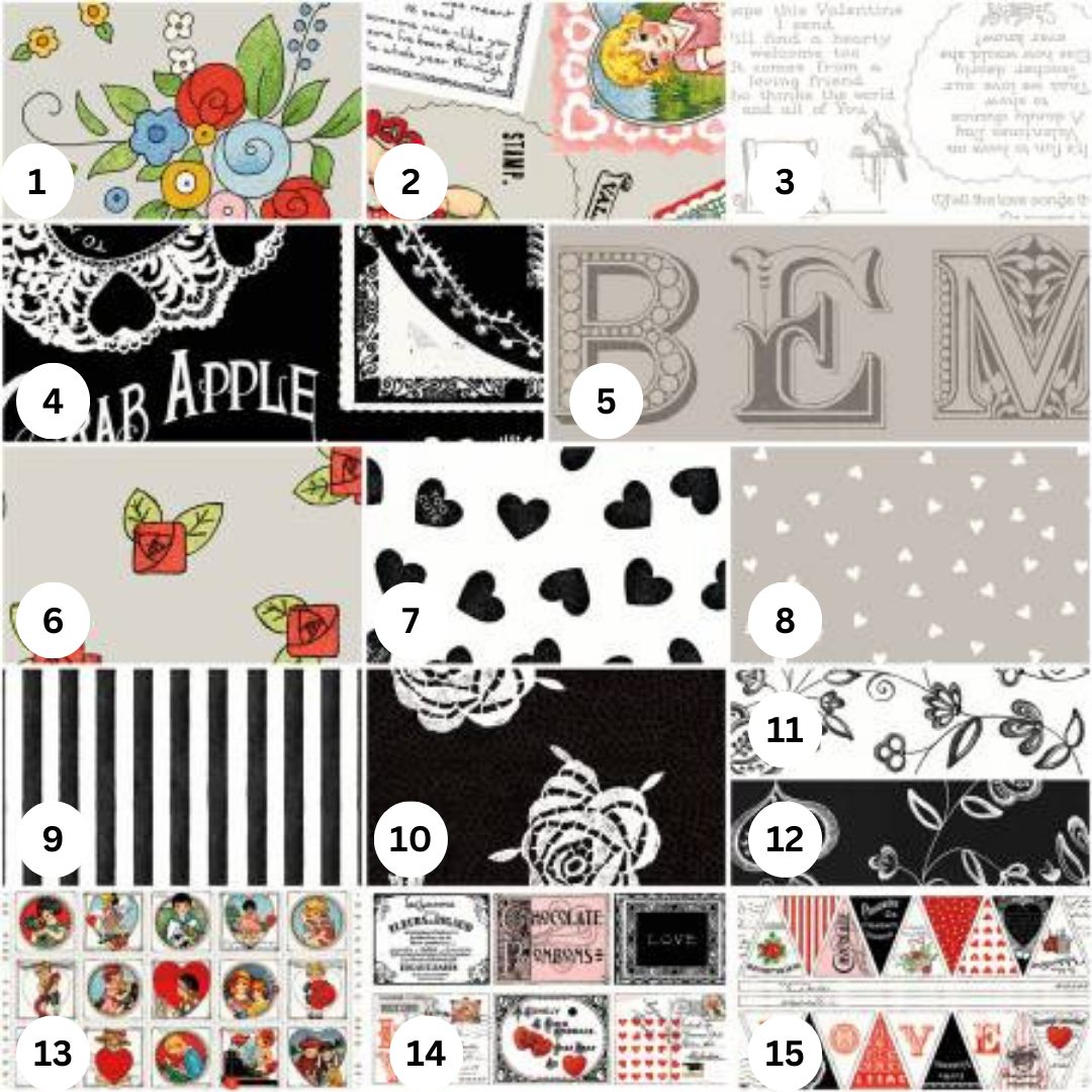 Be Mine Valentine Collection - Selected 1 Yard cuts