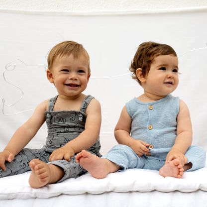 Dashwood Studio - Oiseaux nicheurs - Mélange lin et coton - Sarcelle et crème