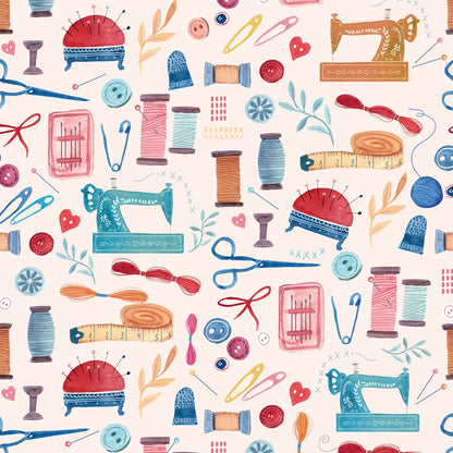 Dashwood Studio - Oiseaux nicheurs - Mélange lin et coton - Sarcelle et crème