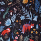 Last full Yard - Katia Fabrics - Dark Forest - Foxes in the Forest with Floral, plants and trees