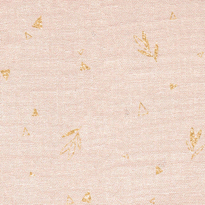 Katia - Mousseline Gold Line - Double Gauze - Gold flowers and triangles - Gold Metallic