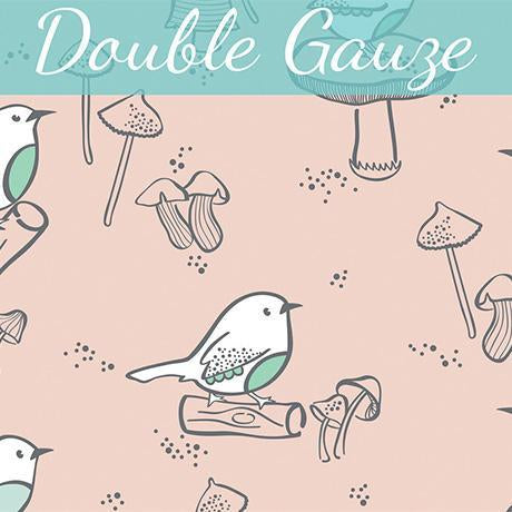 Dashwood Studio - Oiseaux nicheurs - Mélange lin et coton - Sarcelle et crème