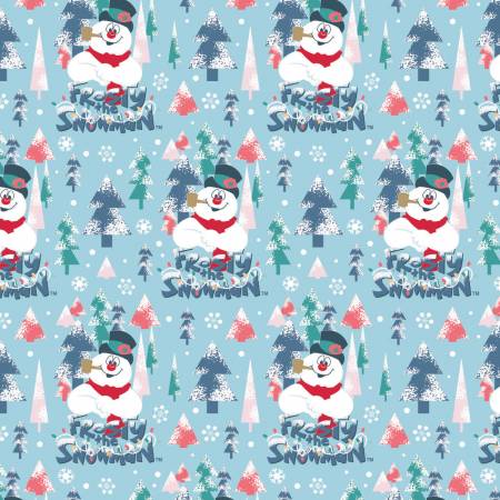 Frosty the Snowman Retro Forest - Light Blue