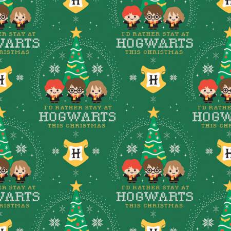 Last cut from bolt approx. 22” x width of fabric - Harry Potter Hogwarts - Winter - Christmas Characters