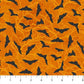 Northcott Fabrics -  Black Cat Capers - Bats on Orange