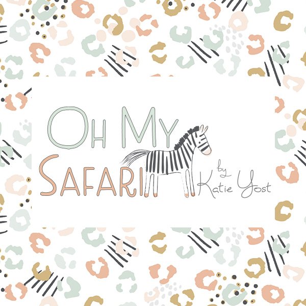 Last cut from Bolt - Approx 30" x Width of fabric - Flannel - 3 Wishes - Oh My Safari - Smiling Lions