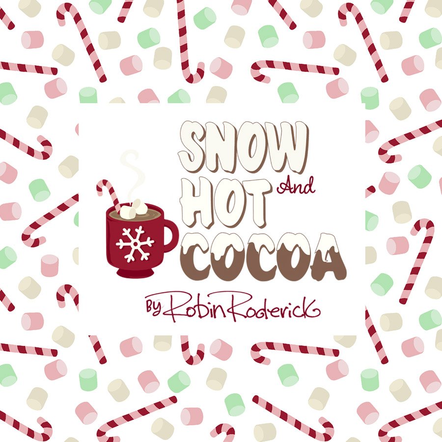 3 Wishes Fabric -  Snow and Hot Cocoa - Candy Canes and Marshmallows