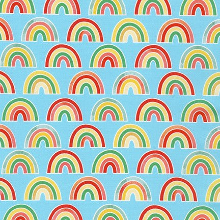 Bright Days - Rainbows on Blue  - by Ann Kelle Designs for Robert Kaufman