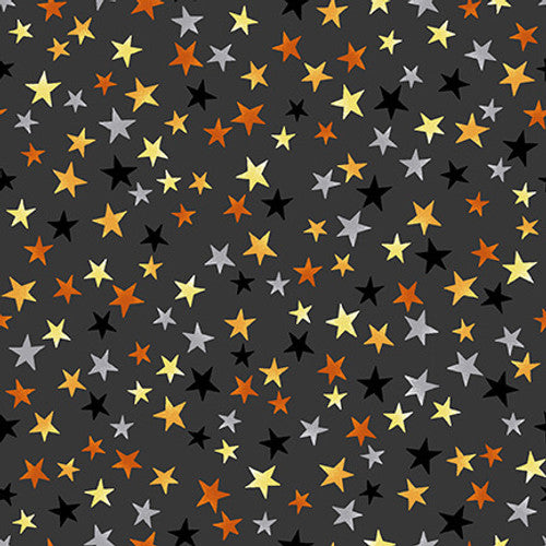 Studio E - Midnight Magic - Colorful Stars - Charcoal by Grace Popp