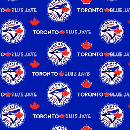 Last 18.5" x width of fabric  - MLB Toronto Blue Jays Cotton  -  100% Cotton - Half Metre