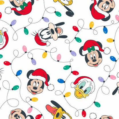 Last 2 Full Yard - Springs Creative - Disney - Mickey Mouse and Friends - Christmas Lights Toss - White - priced by the yard