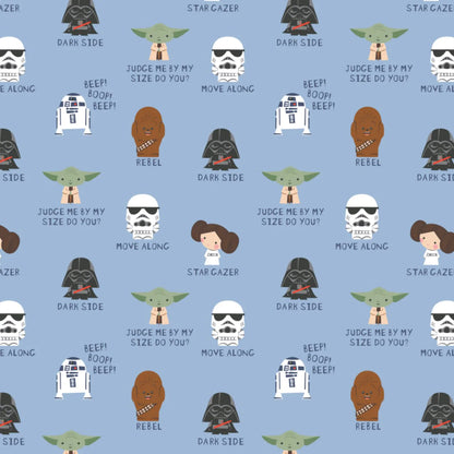Last cut from bolt - 23.75" x width of fabric - Flannel - Mini Rebel - Printed Flannel by Star Wars - Blue