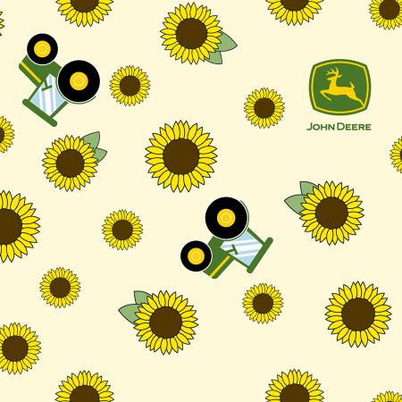 Springs Creative - John Deere - Sunflowers and Tractors -Toss