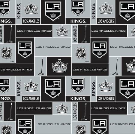 NHL Hockey Teams - NHL Hockey Los Angeles Kings -  Quilting Cotton - Per Half Metre