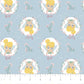 Camelot Fabrics - Peter Pan and Tinker Bell Collection - Floral Badges - Light Blue
