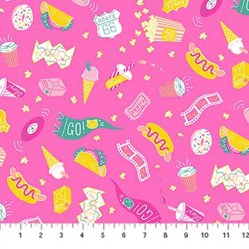 FIGO Fabrics - American Roadtrip  - Favorite Snacks - Pink