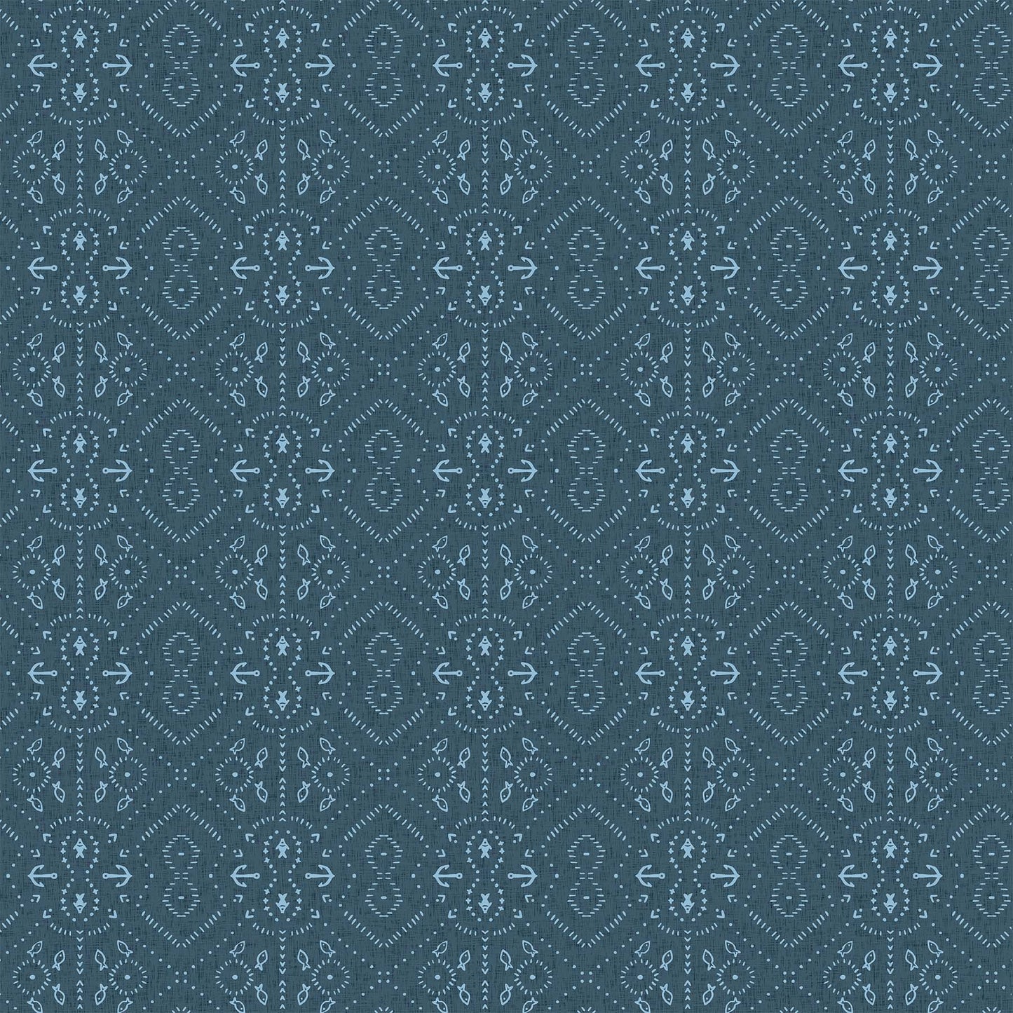 FIGO Fabrics - Calm Waters - Anchors - Blue