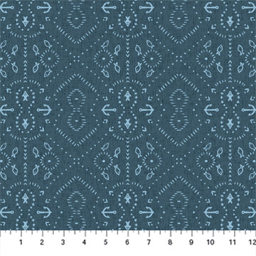 FIGO Fabrics - Calm Waters - Anchors - Blue