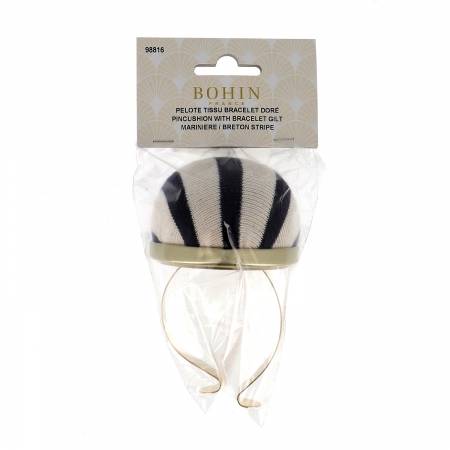 Bohin - Pincushion With Gilt Bracelet - Breton Stripe