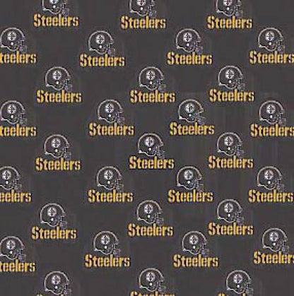 Last cut 29.5" x width of fabric - NFL Teams - Pittsburgh Steelers Quilting Cotton - Black