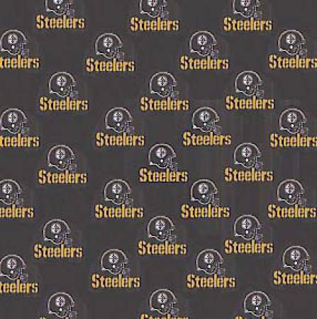 NFL Teams - Pittsburgh Steelers Quilting Cotton - Black - Per Half Metre