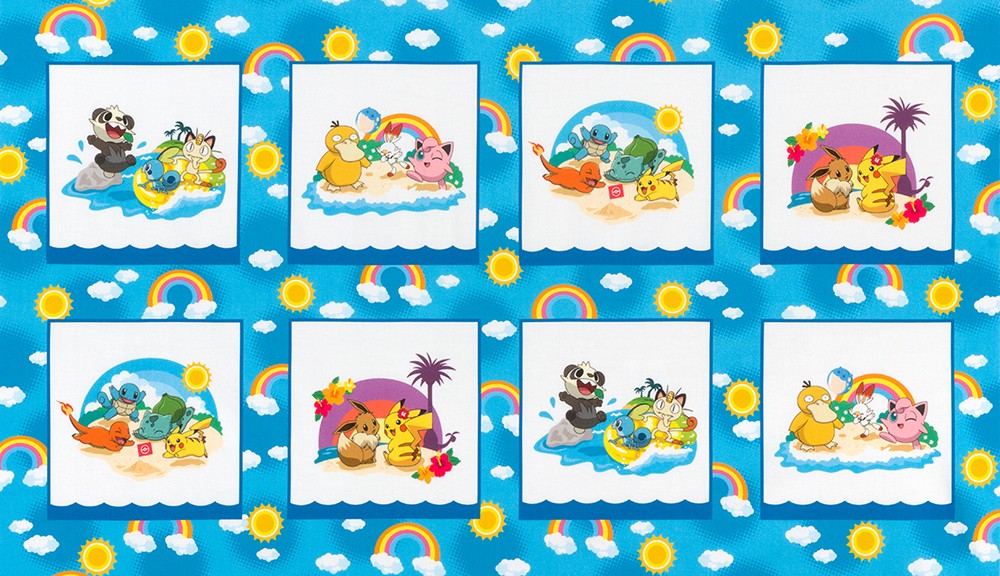 Panel - Sunny Days Pokémon -  Robert Kaufman Fabrics