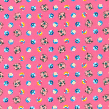 Pokémon en cercles - Bleu - Tissus Robert Kaufman