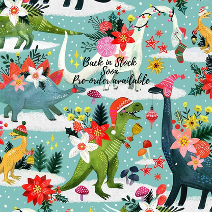 Last cut from bolt - Approx 17.5 " x Width of fabric  - Dear Stella - Rebel without a Clause - Rawring Holidays