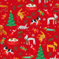 P & B Textiles - Dogs Christmas - Red