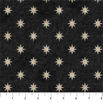 Linen Cotton Mix - Figo Fabrics - Terra Collection - Stars on Super Black