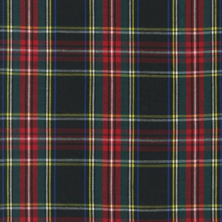 House of Wales Plaid Collection by Robert Kaufman - Black Plaid (Red and Black )